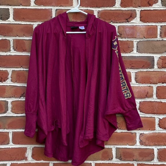 Harry Potter Cardigan Burgundy Red "Hogwarts" Hood Lightweight - Picture 3 of 10
